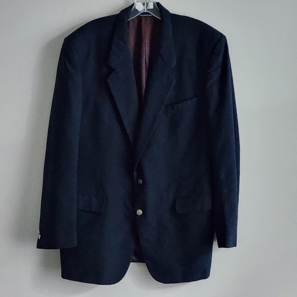 Shipley Royal Command Blazer Mens 46R Navy Blue Gold Buttons Wool Tailored VTG